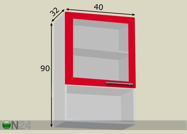 Keittiön yläkaappi 40 cm mitat