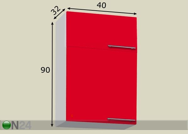 Keittiön yläkaappi 40 cm mitat