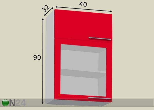 Keittiön yläkaappi 40 cm mitat