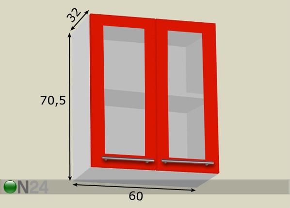 Keittiön yläkaappi 60 cm mitat