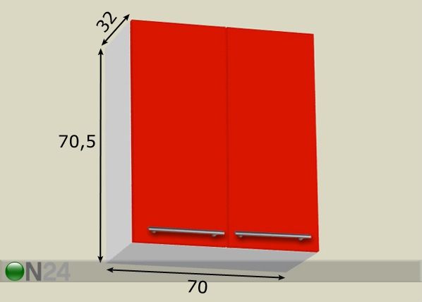 Keittiön yläkaappi 70 cm mitat