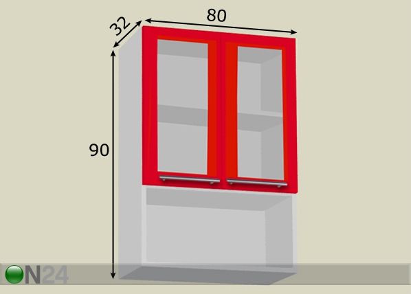 Keittiön yläkaappi 80 cm mitat