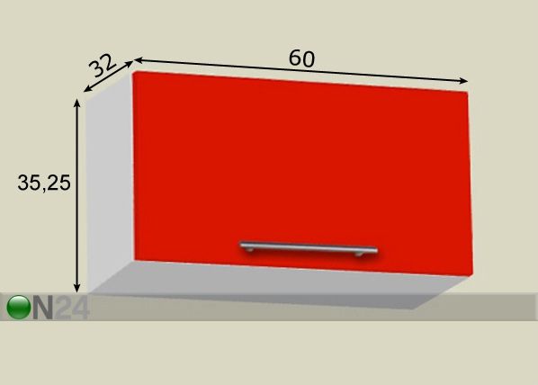 Keittiön yläkaappi h35 cm 60 cm mitat