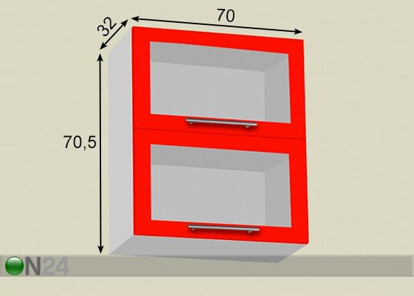 Keittiön yläkaappi h70,5 cm 70 cm mitat