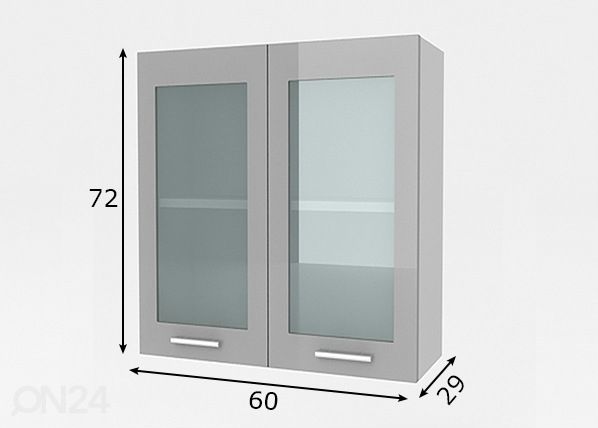 Keittiön yläkaappi Nantes 60 cm mitat