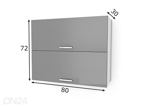 Keittiön yläkaappi Nantes 80 cm mitat