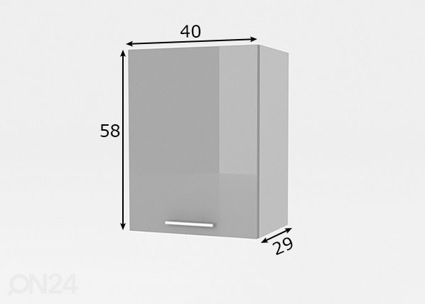 Keittiön yläkaappi Reggio 40 cm mitat