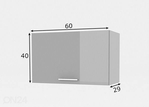 Keittiön yläkaappi Reggio 60 cm mitat