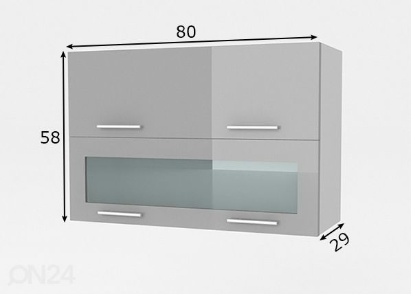 Keittiön yläkaappi Reggio 80 cm mitat