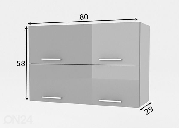 Keittiön yläkaappi Reggio 80 cm mitat