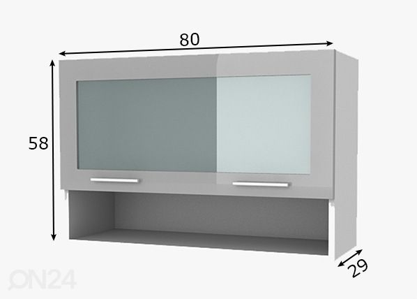 Keittiön yläkaappi Reggio 80 cm mitat