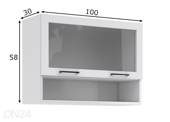 Keittiön yläkaappi runko 100 cm mitat