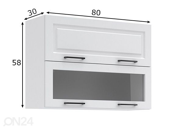 Keittiön yläkaappi runko 80 cm mitat