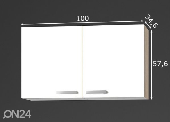 Keittiön yläkaappi Zamora 100 cm mitat