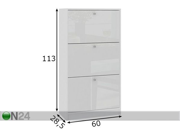 Kenkäkaappi Trio 101K mitat