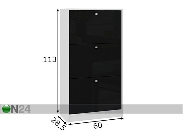 Kenkäkaappi Trio 101K mitat