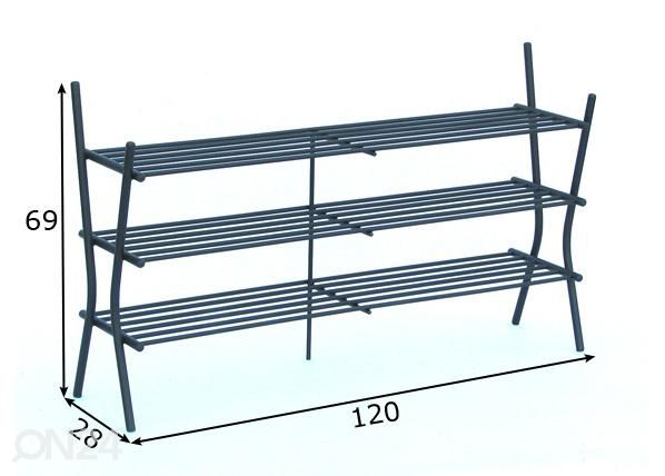 Kenkäteline mitat