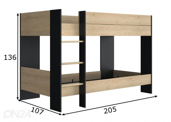 Kerrossänky Duplex 90x200 cm mitat