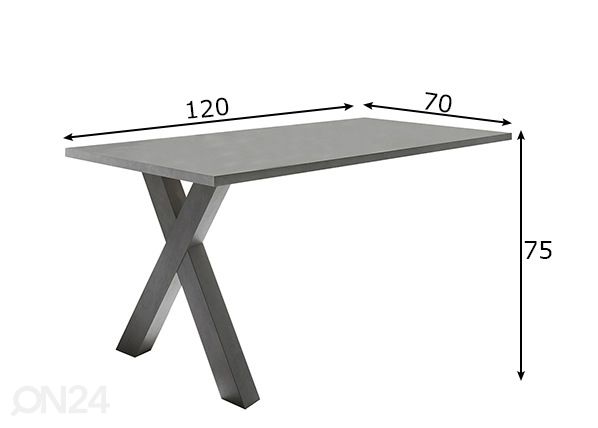 Kiinnitettävä työpöytä Mister Office X 120 cm mitat