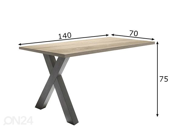 Kiinnitettävä työpöytä Mister Office X 140 cm mitat