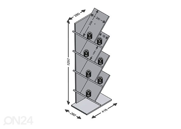 Kirjahylly Büchen 1 mitat