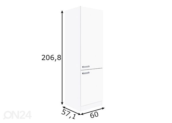 Kodinhoitohuoneen korkea kaappi Salo 60 cm mitat