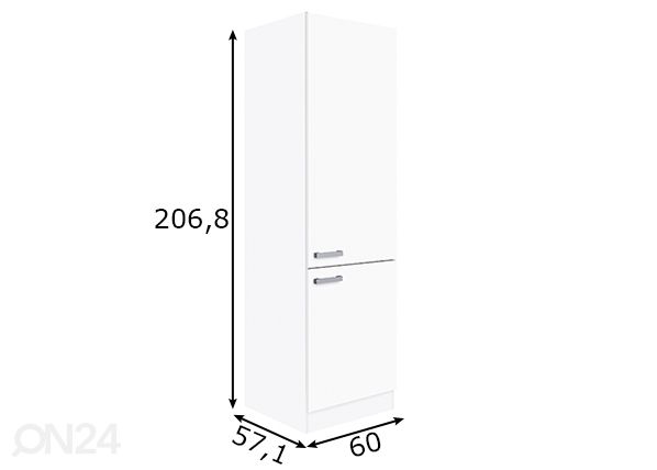 Kodinhoitohuoneen korkea kaappi Salo 60 cm mitat