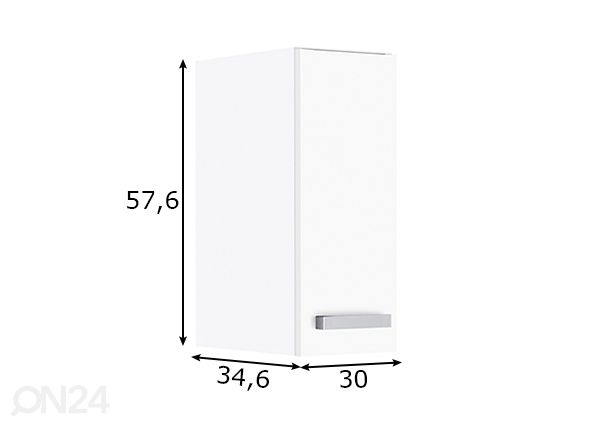 Kodinhoitohuoneen yläkaappi Salo 30 cm mitat