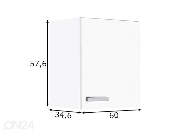 Kodinhoitohuoneen yläkaappi Salo 60 cm mitat