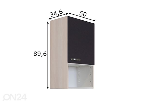 Kodinkonehuoneen yläkaappi Porto 50 cm mitat