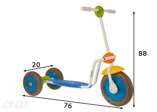Kolmipyöräinen potkupyörä ABC mitat
