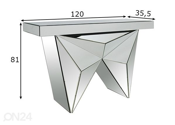 Konsolipöytä 35,5x120 cm mitat