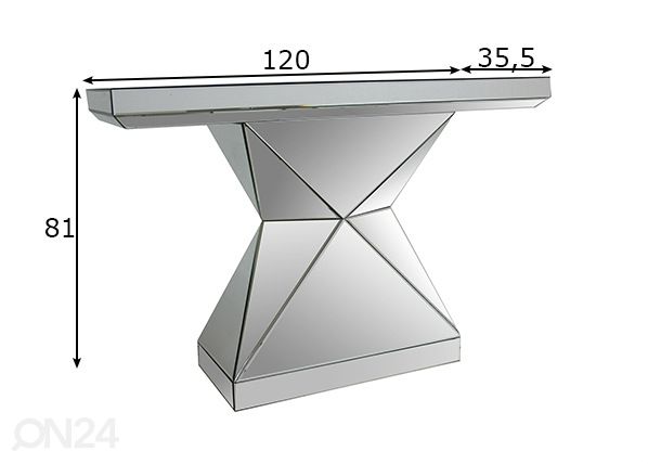 Konsolipöytä 35,5x120 cm mitat