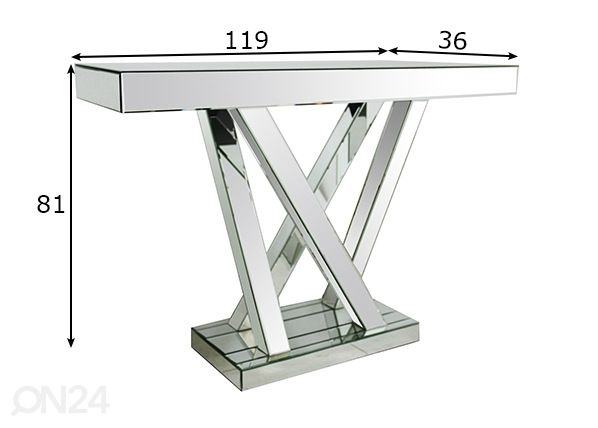 Konsolipöytä 36x119 cm mitat