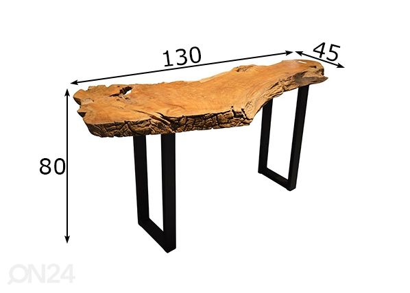 Konsolipöytä Akar 130 cm mitat