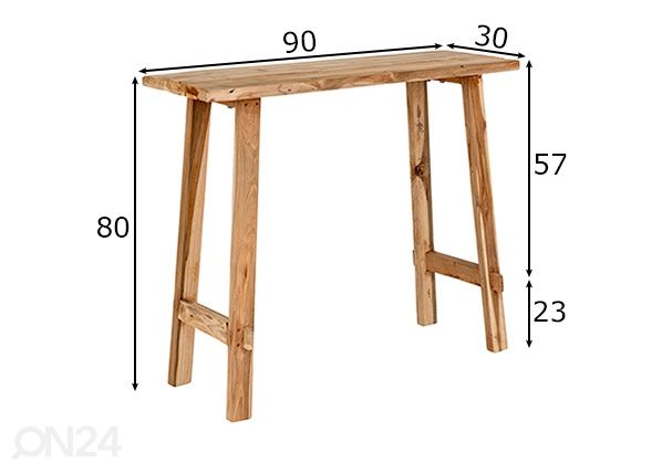 Konsolipöytä Girona 90 cm mitat