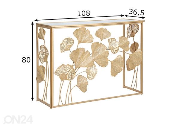 Konsolipöytä Glam 108 cm, kullanvärinen mitat