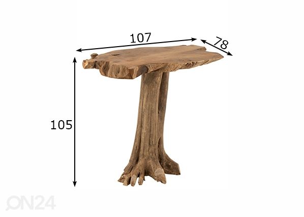 Konsolipöytä Rooty 107 cm mitat