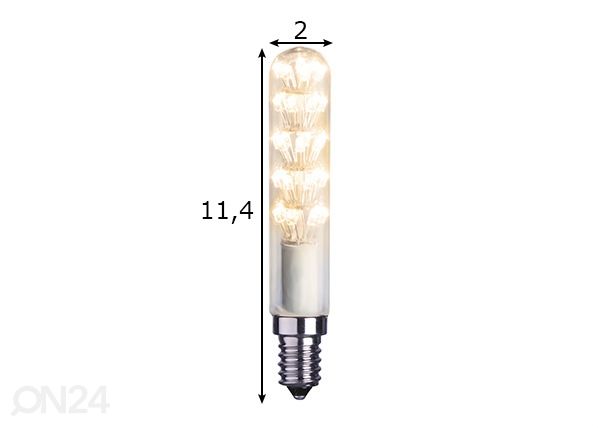 Koristeellinen LED-lamppu E14 1,5 W mitat