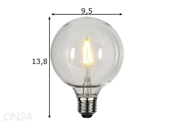 Koristeellinen LED-lamppu E27 0,6W ulkokäyttöön mitat