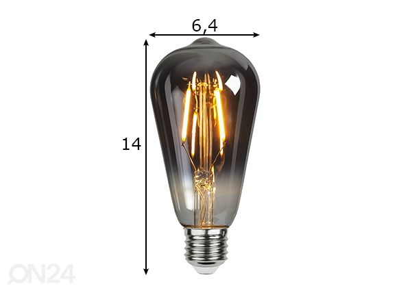 Koristeellinen LED-lamppu E27 1,8W mitat