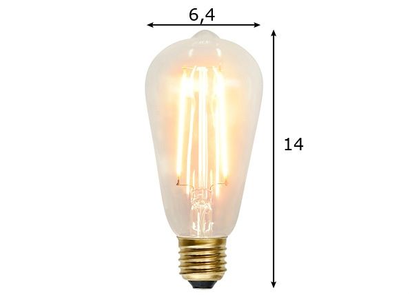 Koristeellinen LED-lamppu E27 2100K 230lm mitat