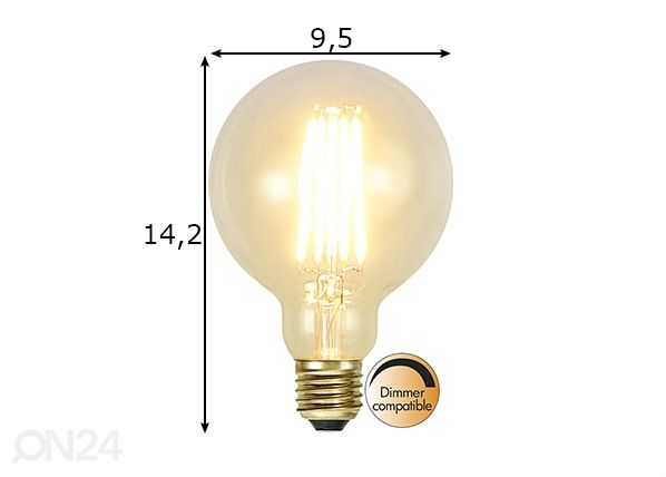 Koristeellinen LED-lamppu E27 3,6W mitat