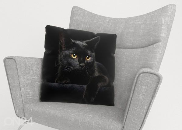 Koristetyynyliina BLACK CAT 40x40 cm