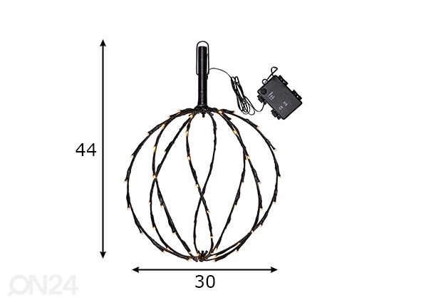 Koristevalaisin Sphere 30 cm mitat