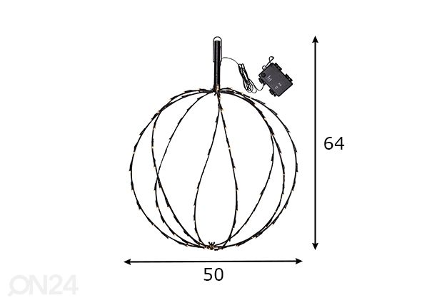 Koristevalaisin Sphere 50 cm mitat