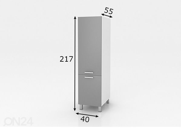 Korkea keittiökaappi 40 cm mitat