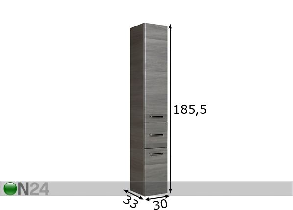 Korkea kylpyhuoneen kaappi 328 mitat