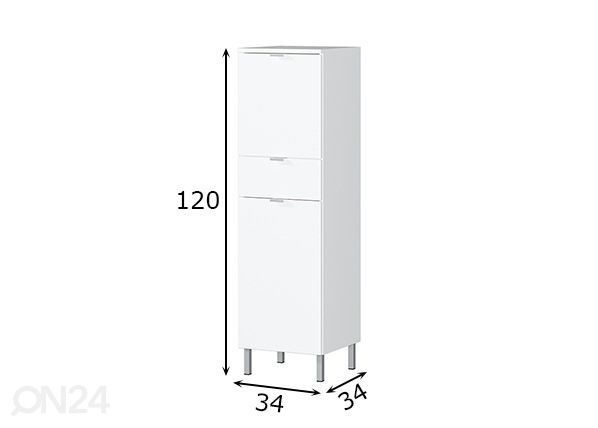 Korkea kylpyhuoneen kaappi Mauresa mitat