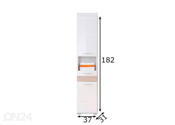 Korkea kylpyhuoneen kaappi Mezzo mitat